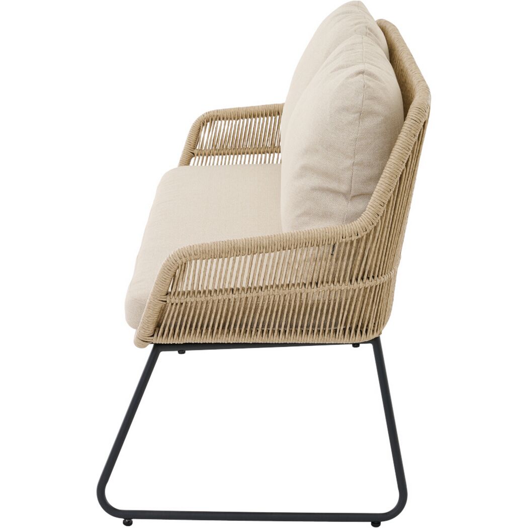 Gartenbank 'Kansas' 2-Sitzer Edelstahl/Aluminium taupe 135 x 85 x 70 cm