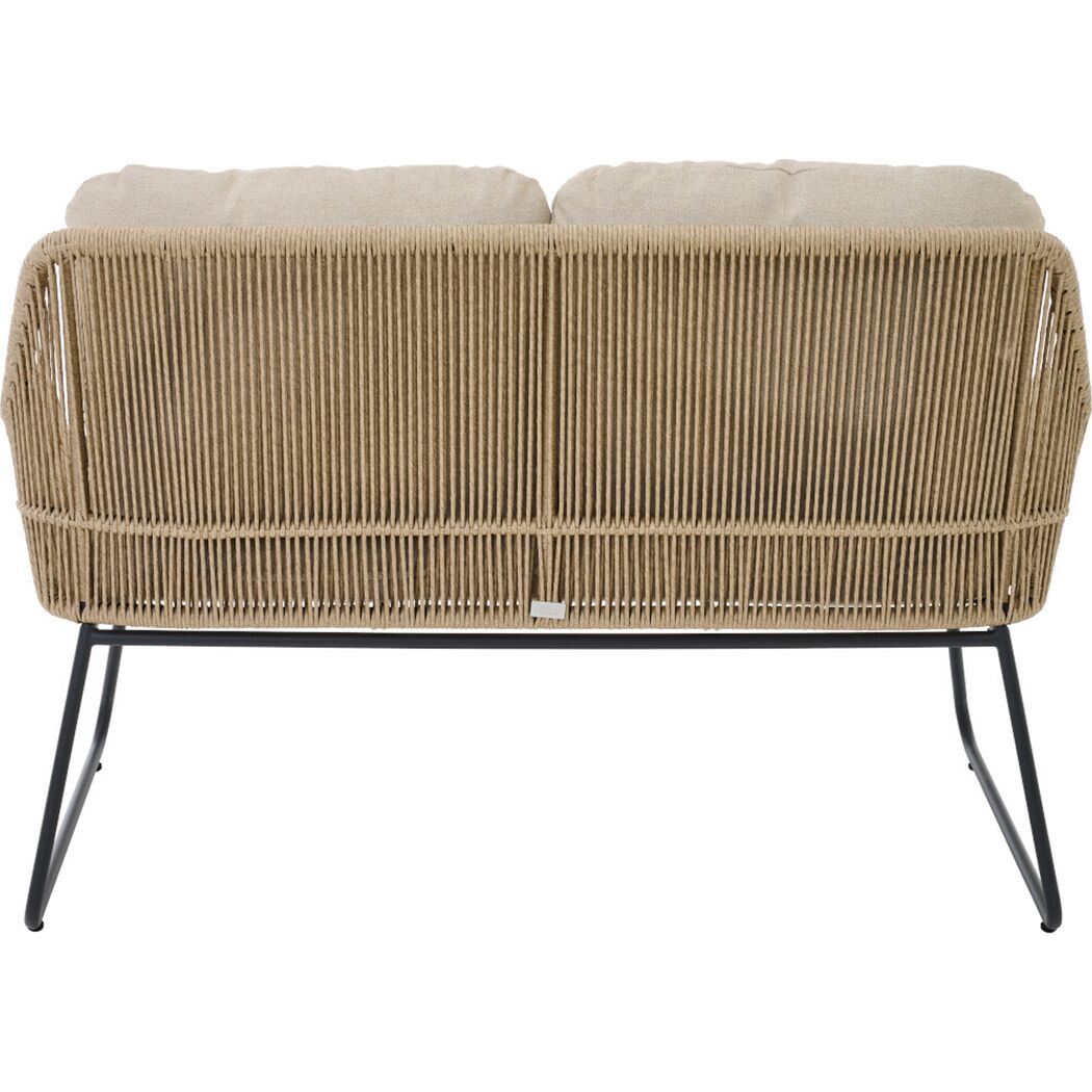 Gartenbank 'Kansas' 2-Sitzer Edelstahl/Aluminium taupe 135 x 85 x 70 cm