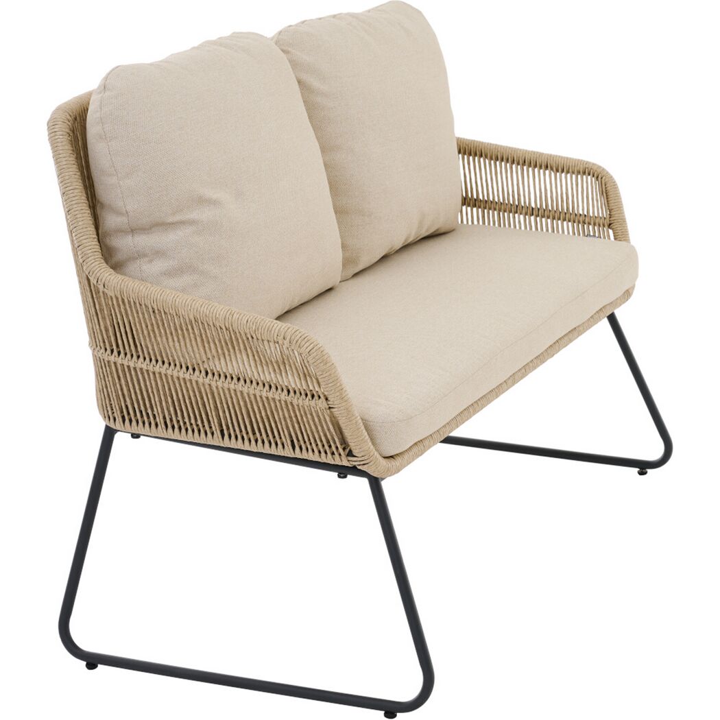 Gartenbank 'Kansas' 2-Sitzer Edelstahl/Aluminium taupe 135 x 85 x 70 cm