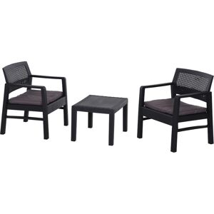 Balkonmöbel-Set 'Kraka' anthrazit 3-teilig