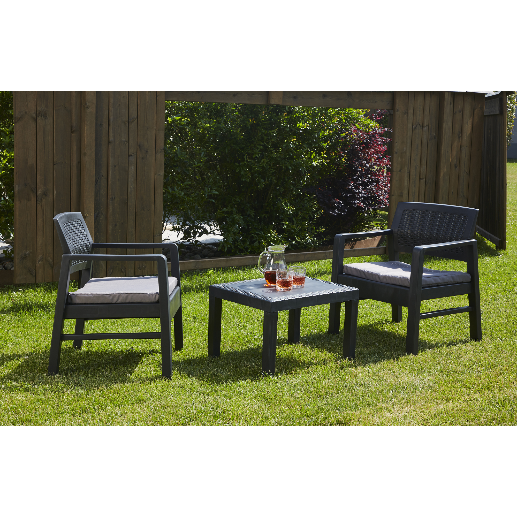 Balkonmöbel-Set 'Kraka' anthrazit 3-teilig