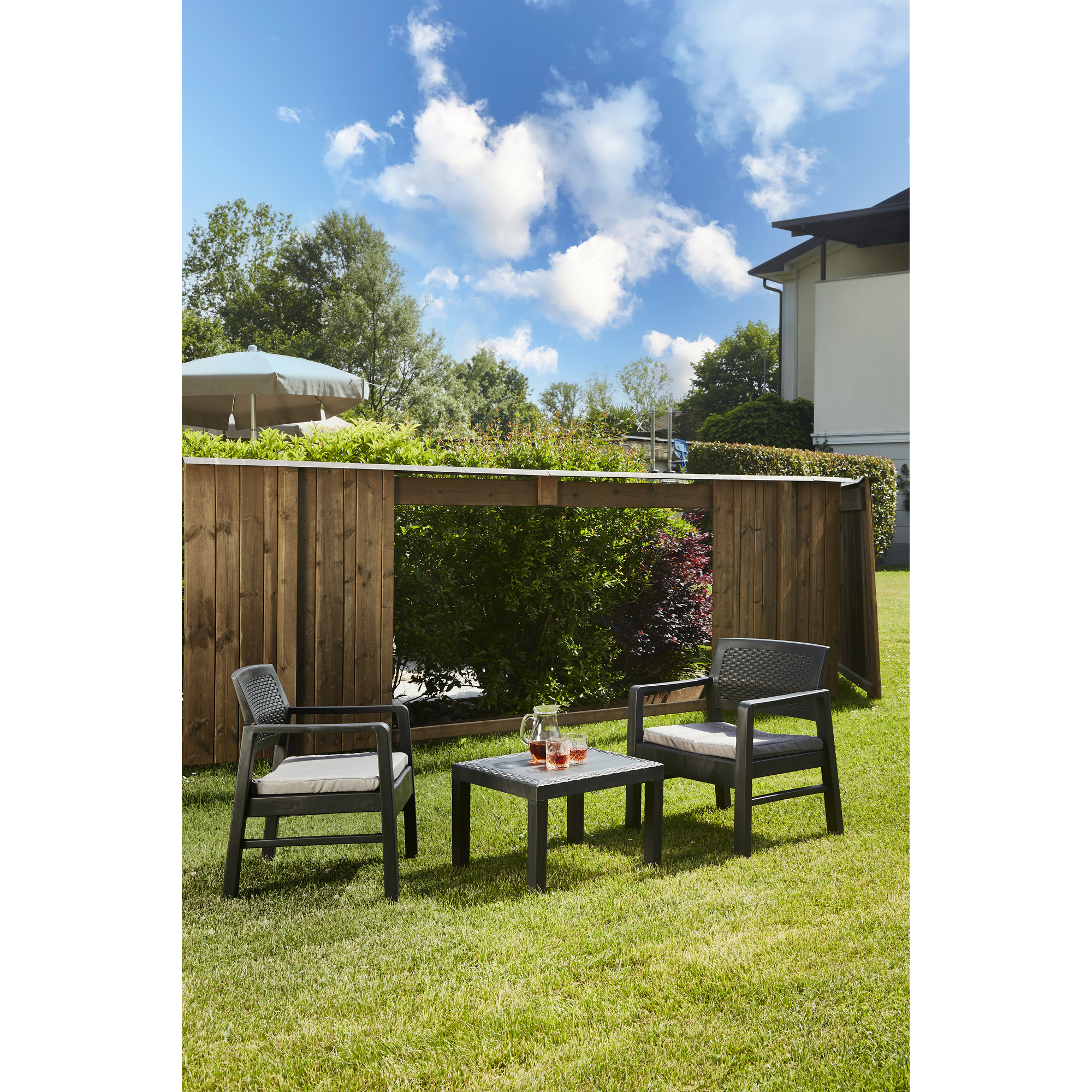 Balkonmöbel-Set 'Kraka' anthrazit 3-teilig