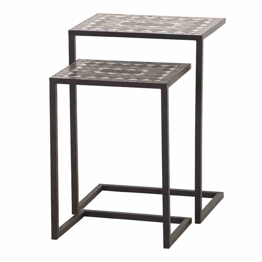 Beistelltisch-Set 'Como' Stahl/Keramik 2-teilig