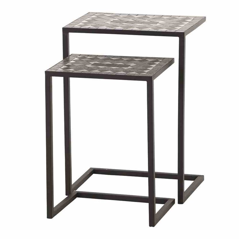 Beistelltisch-Set 'Como' Stahl/Keramik 2-teilig