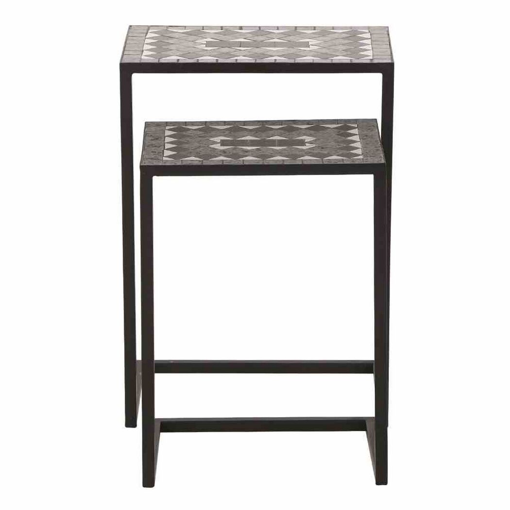 Beistelltisch-Set 'Como' Stahl/Keramik 2-teilig