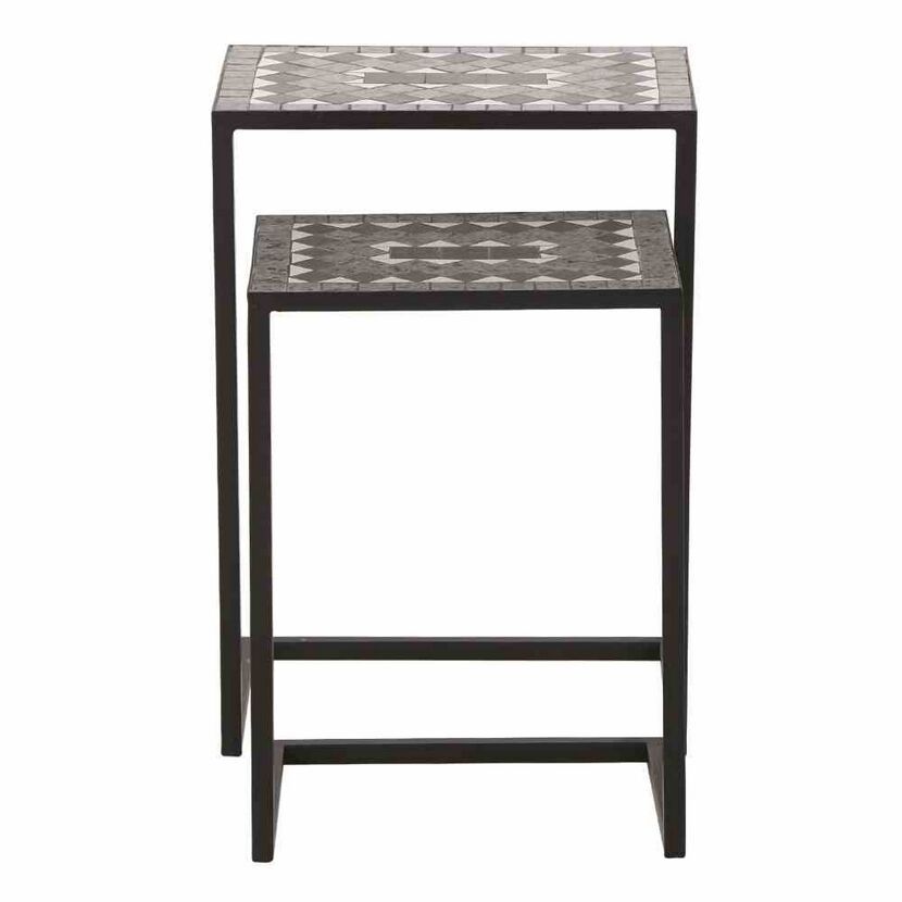 Beistelltisch-Set 'Como' Stahl/Keramik 2-teilig