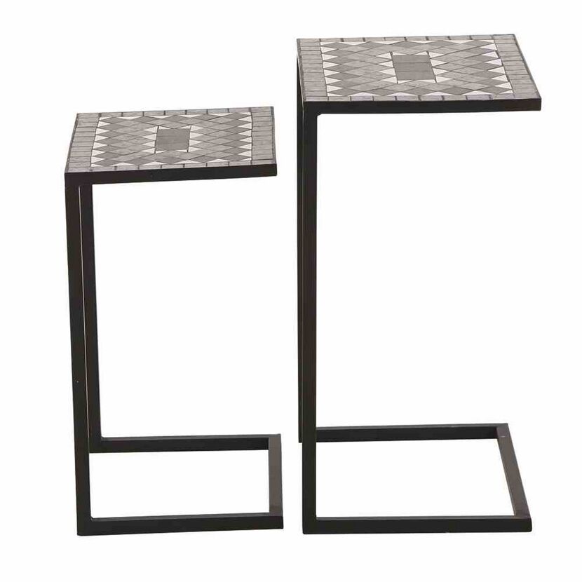 Beistelltisch-Set 'Como' Stahl/Keramik 2-teilig