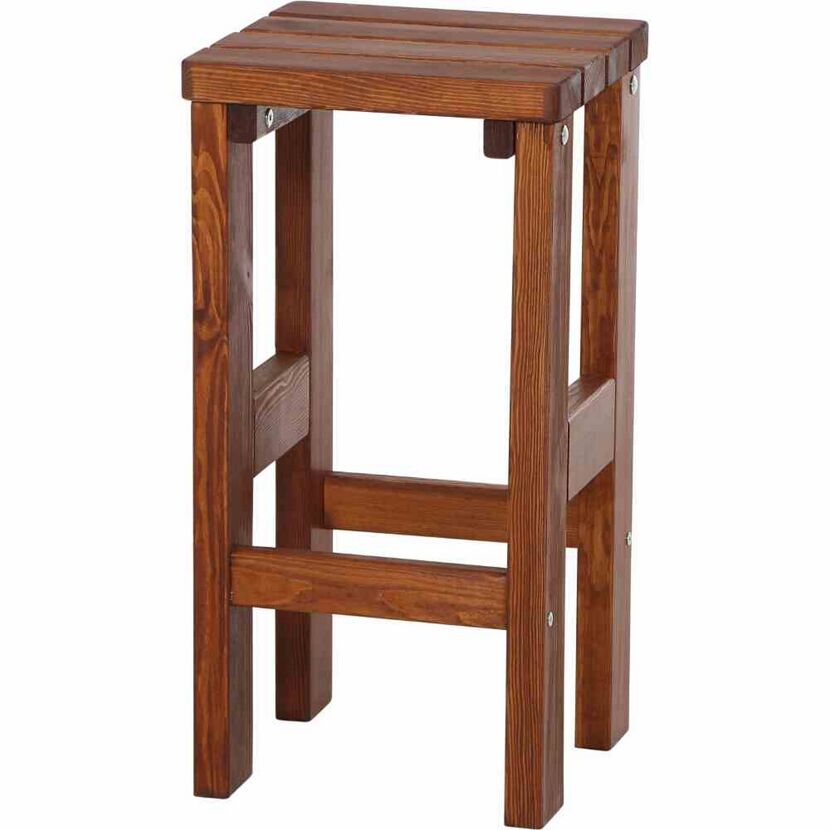 Barhocker 'Tessin' Kiefernholz braun 39 x 76 x 39 cm