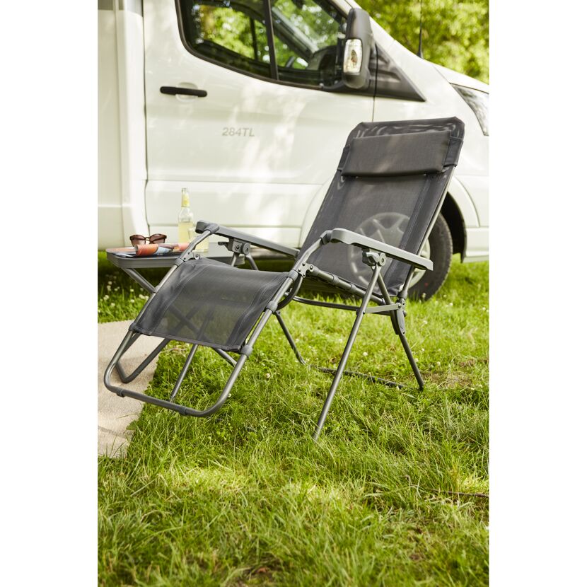 Liegestuhl 'Comfort' klappbar Aluminium anthrazit 65 x 109 x 92 cm