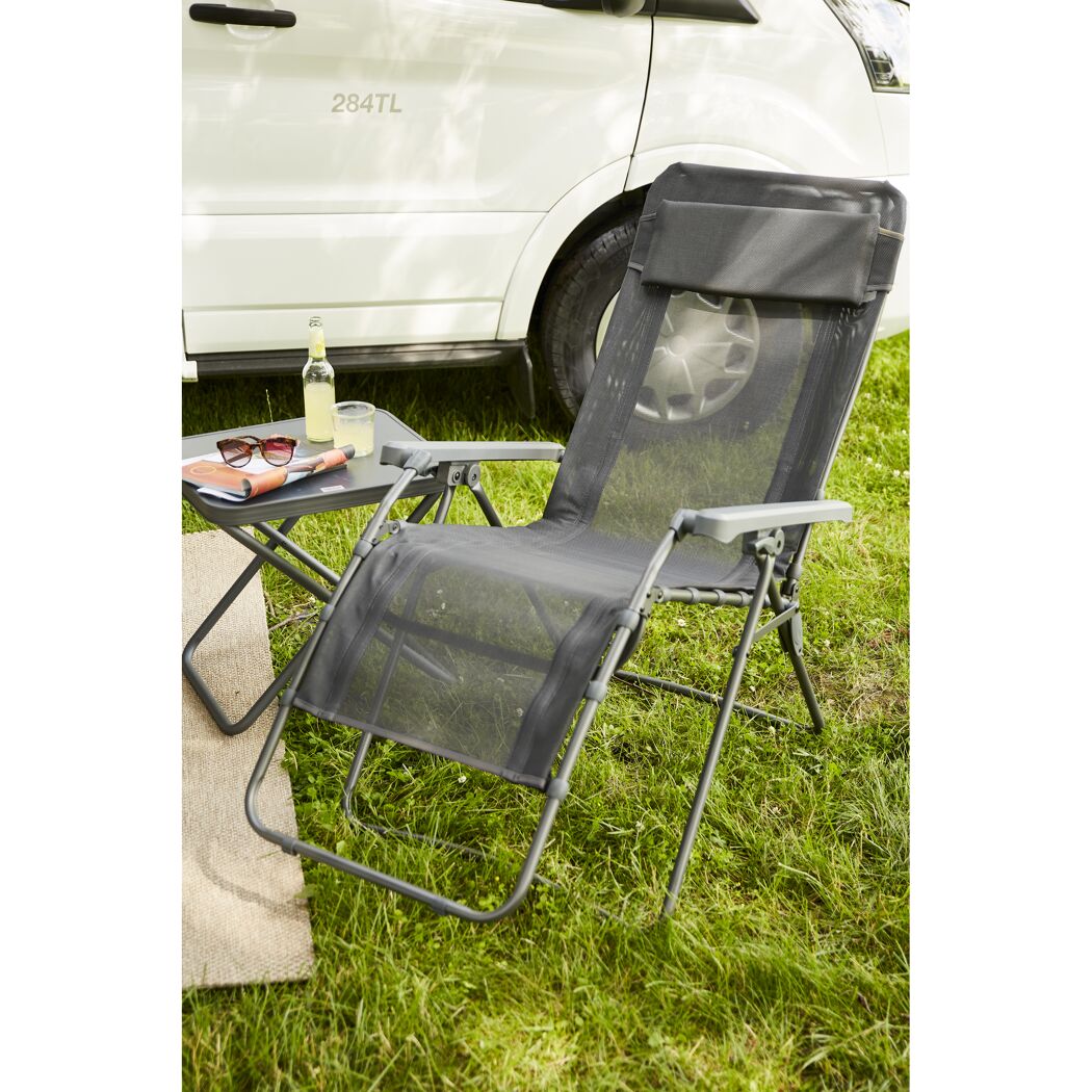 Liegestuhl 'Comfort' klappbar Aluminium anthrazit 65 x 109 x 92 cm