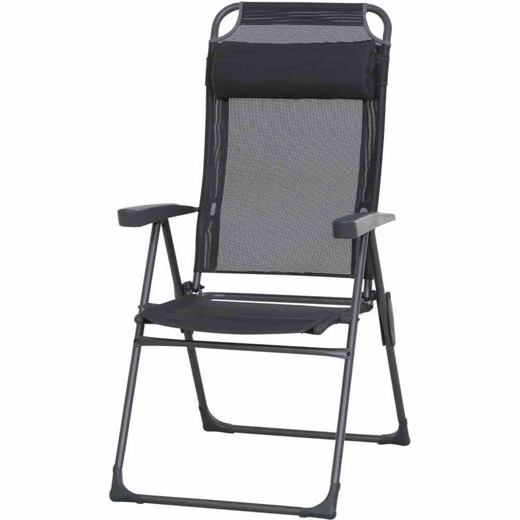 Gartenstuhl 'Comfort' klappbar Aluminium anthrazit 59 x 117 x 48 cm