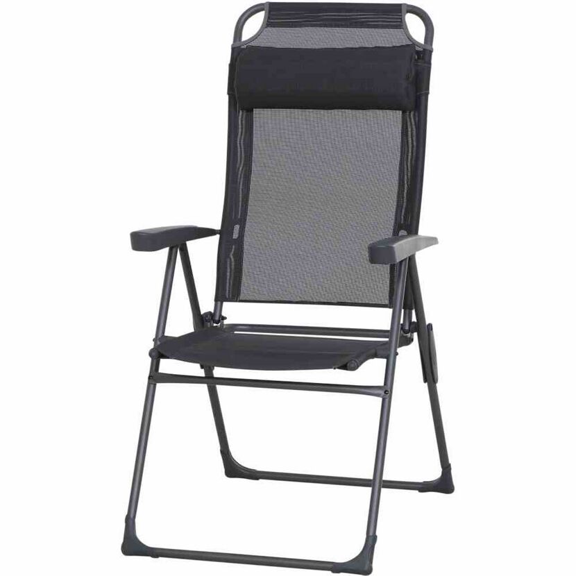 Gartenstuhl 'Comfort' klappbar Aluminium anthrazit 59 x 117 x 48 cm