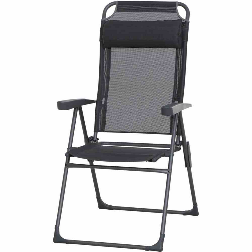 Gartenstuhl 'Comfort' klappbar Aluminium anthrazit 59 x 117 x 48 cm