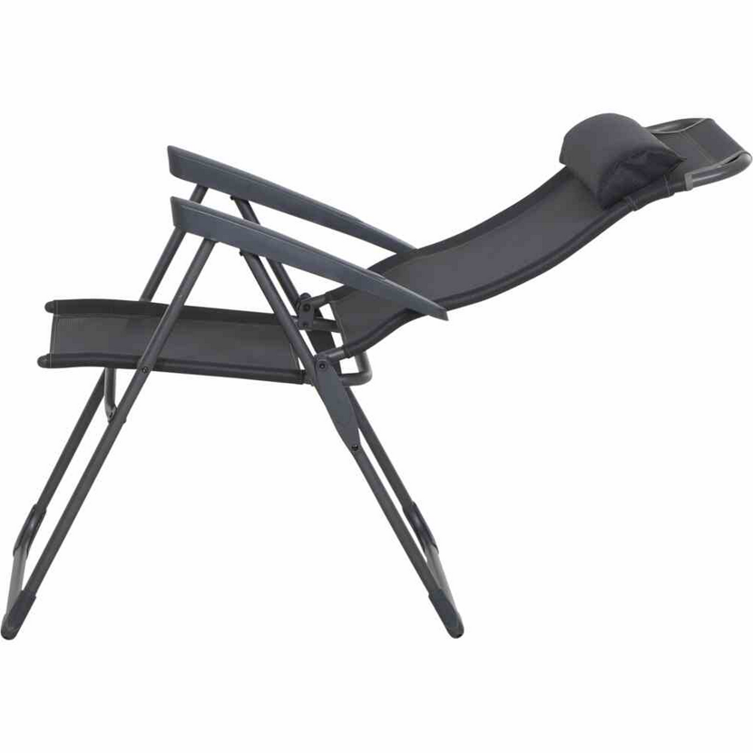 Gartenstuhl 'Comfort' klappbar Aluminium anthrazit 59 x 117 x 48 cm