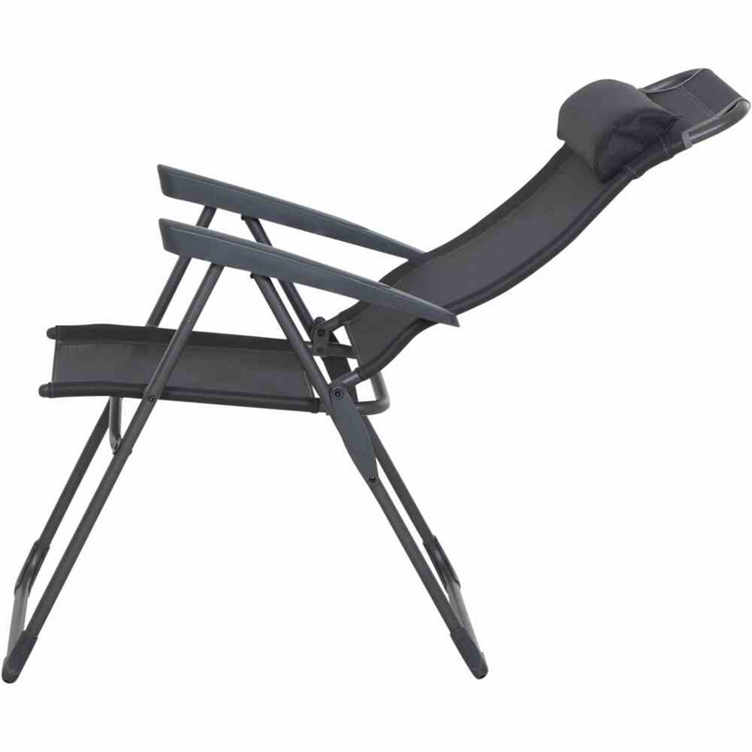 Gartenstuhl 'Comfort' klappbar Aluminium anthrazit 59 x 117 x 48 cm