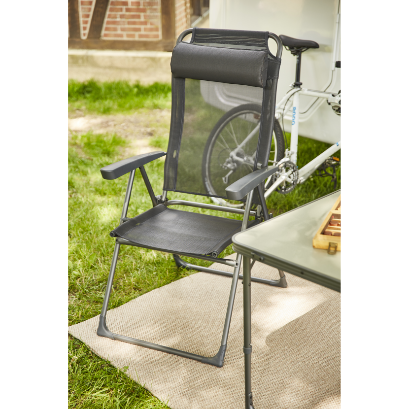 Gartenstuhl 'Comfort' klappbar Aluminium anthrazit 59 x 117 x 48 cm