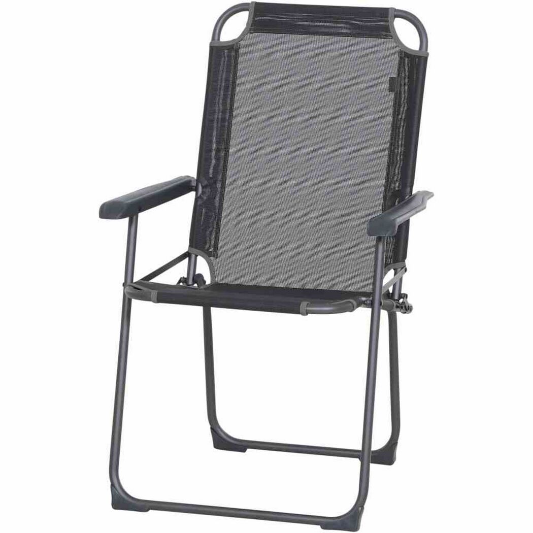 Gartenstuhl 'Comfort' klappbar Aluminium anthrazit 58 x 90 x 45 cm
