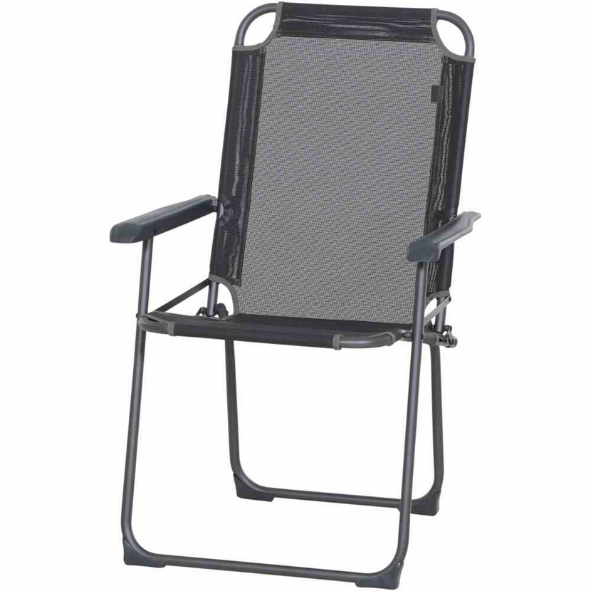 Gartenstuhl 'Comfort' klappbar Aluminium anthrazit 58 x 90 x 45 cm
