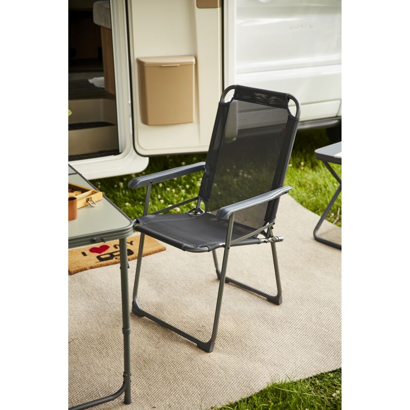 Gartenstuhl 'Comfort' klappbar Aluminium anthrazit 58 x 90 x 45 cm