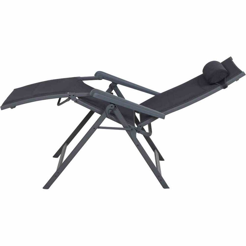 Liegestuhl 'Premium' klappbar Aluminium anthrazit 74,5 x 122 x 59 cm