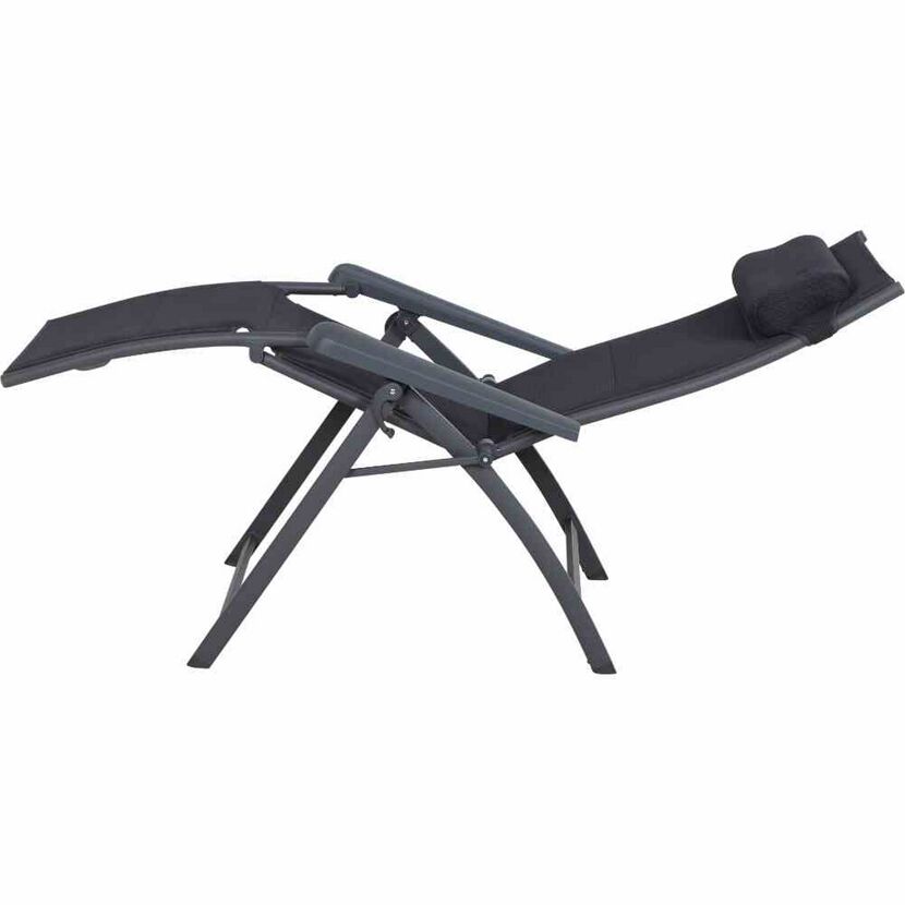 Liegestuhl 'Premium' klappbar Aluminium anthrazit 69 x 124 x 52 cm