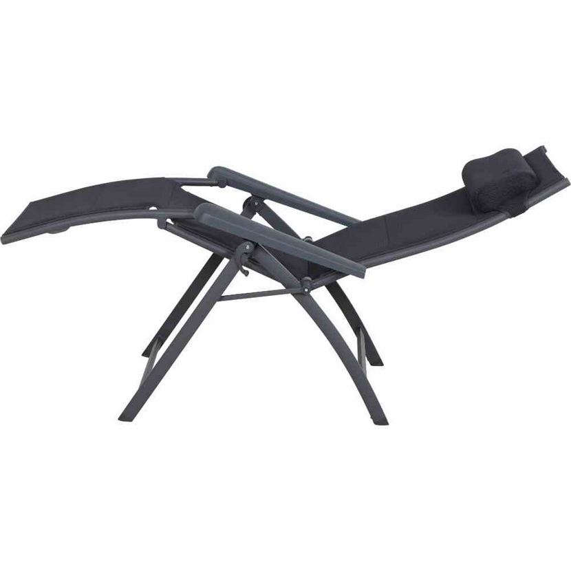 Liegestuhl 'Premium' klappbar Aluminium anthrazit 69 x 124 x 52 cm