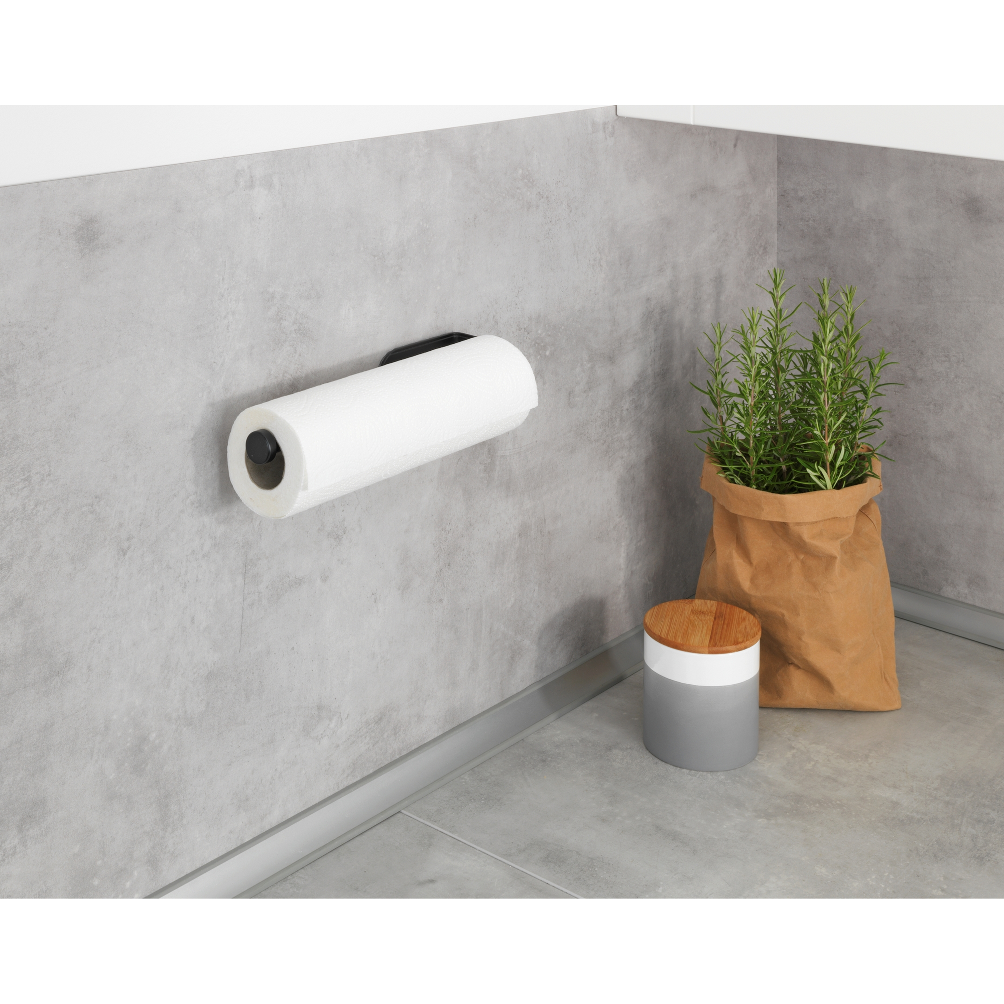 Küchenrollenhalter 'Nio' Aluminium schwarz