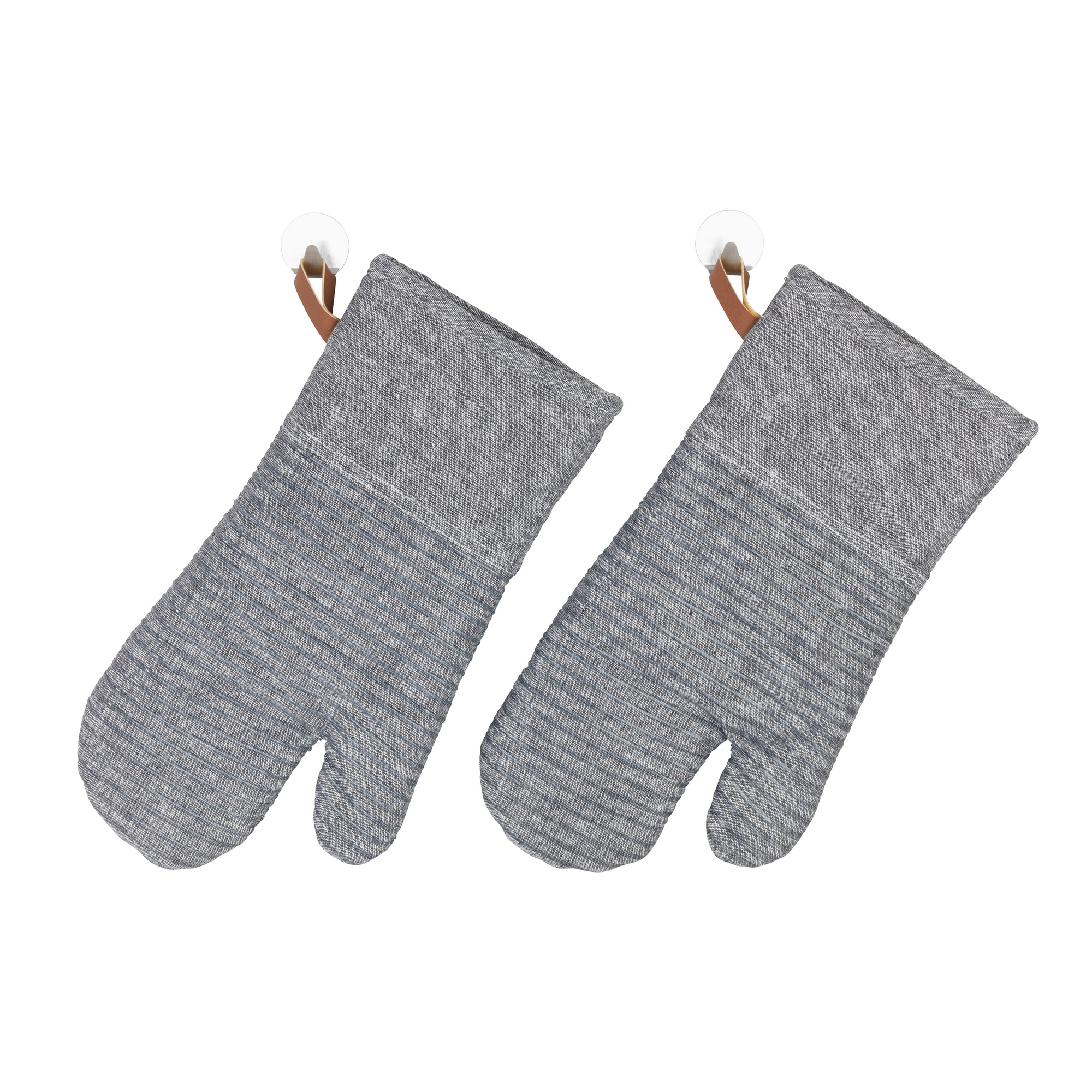Topfhandschuhe 'Ada Stripes' grau 2 Stück