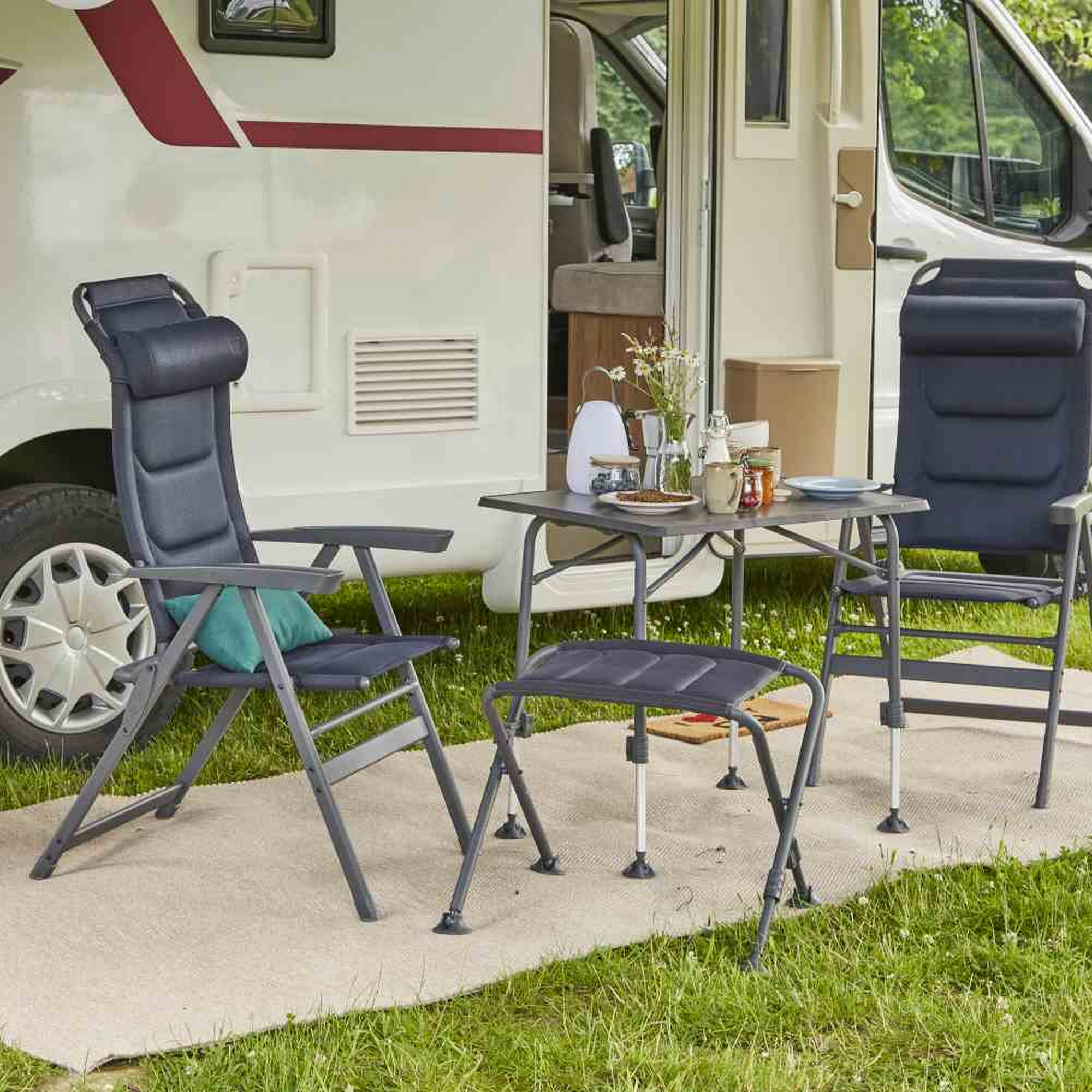 Campingstuhl 'Premium' blau 48,5 x 121 x 48 cm