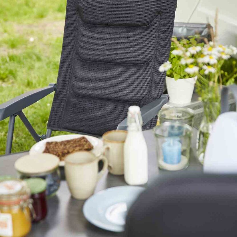 Campingstuhl 'Premium' klappbar Aluminium anthrazit 70,5 x 118 x 48 cm