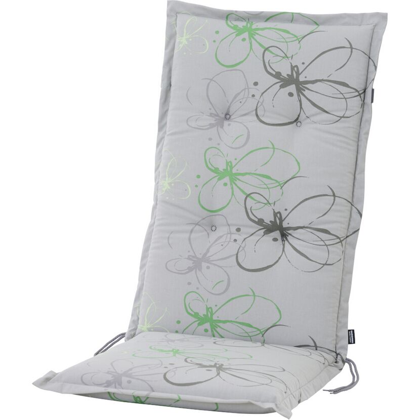 Hochlehner-Auflage 'Gardamo Mirage' grau/grün 48 x 120 x 6 cm