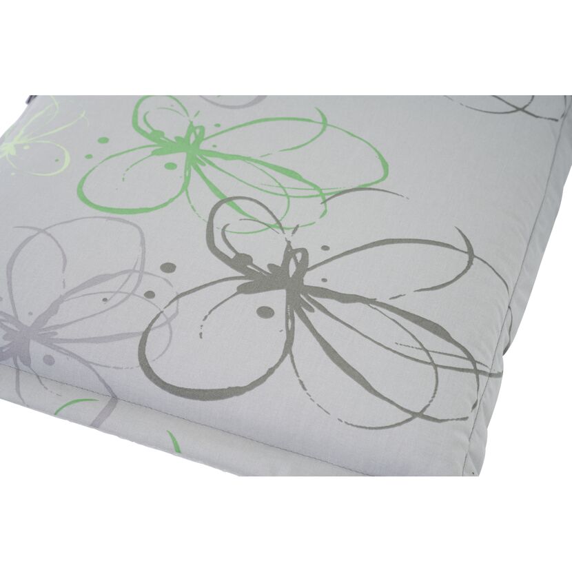Hochlehner-Auflage 'Gardamo Mirage' grau/grün 48 x 120 x 6 cm