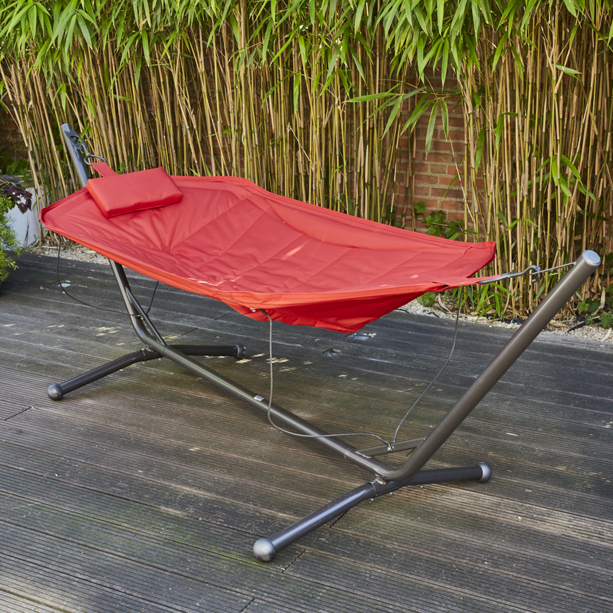 Hängematte 'Bahia' rot/grau 105 x 104 x 305 cm