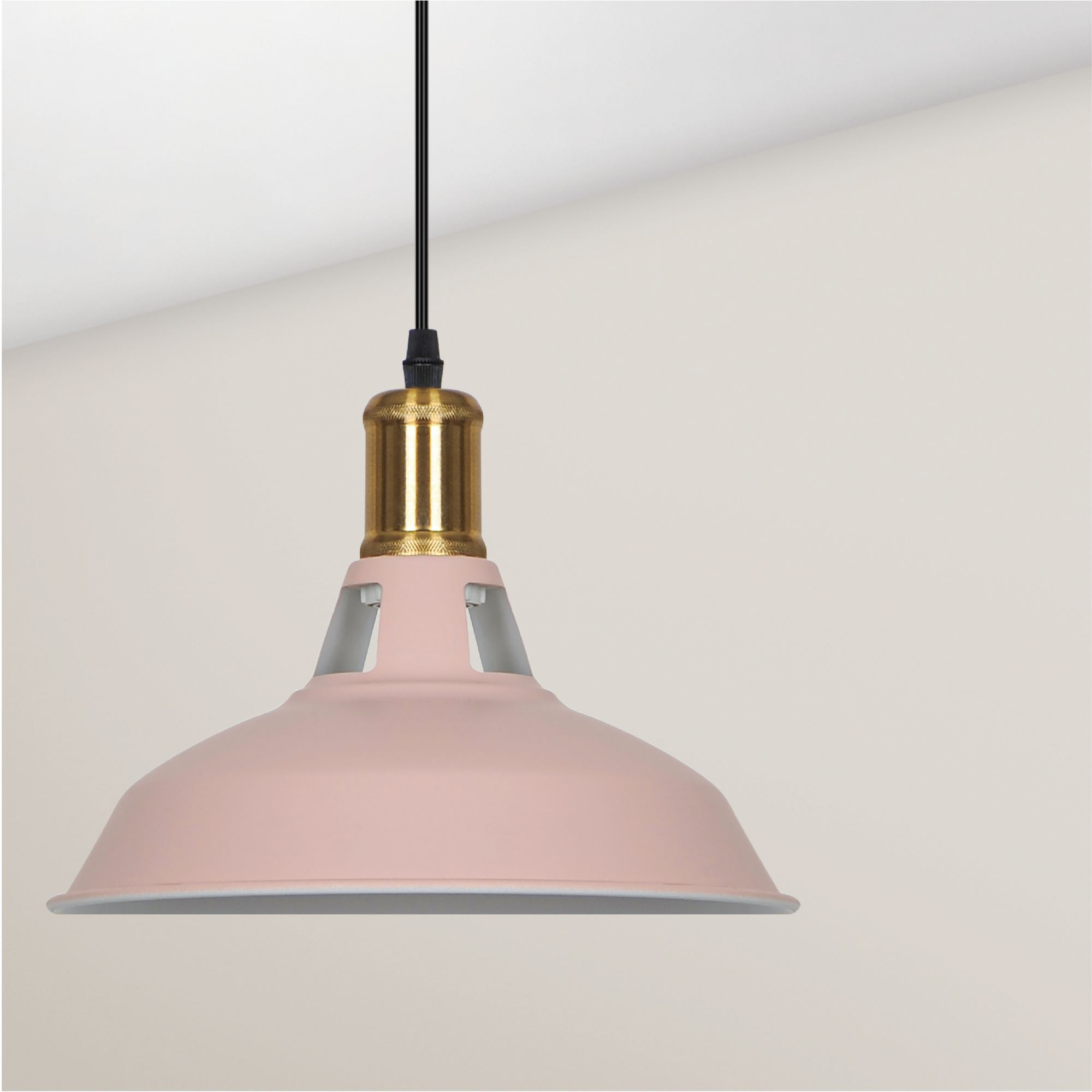 Pendelleuchte 'Eliana' Metall rosa Ø 27 cm