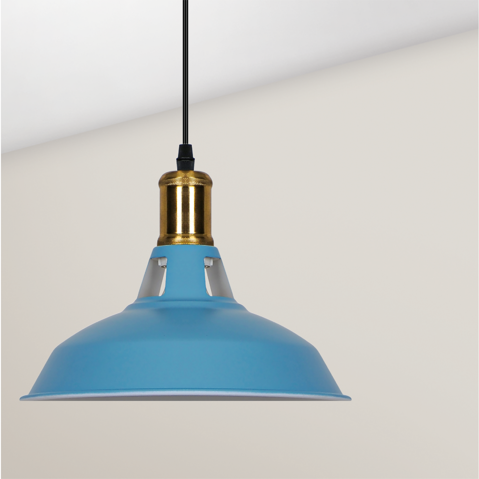 Pendelleuchte 'Eliana' Metall blau Ø 27 cm