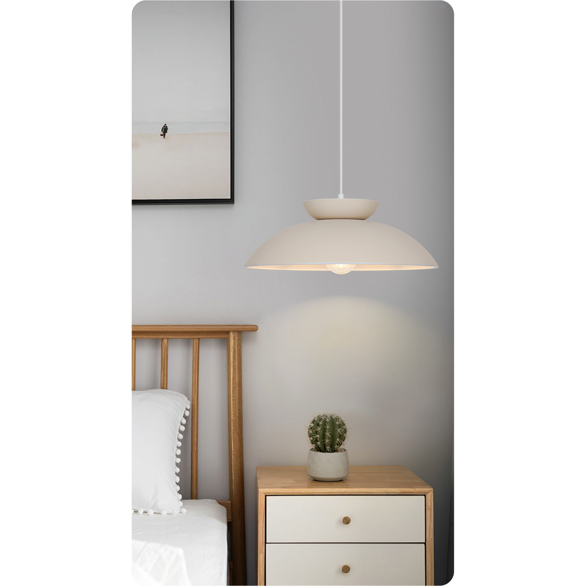 Pendelleuchte 'Pia' Metall beige Ø 36 cm