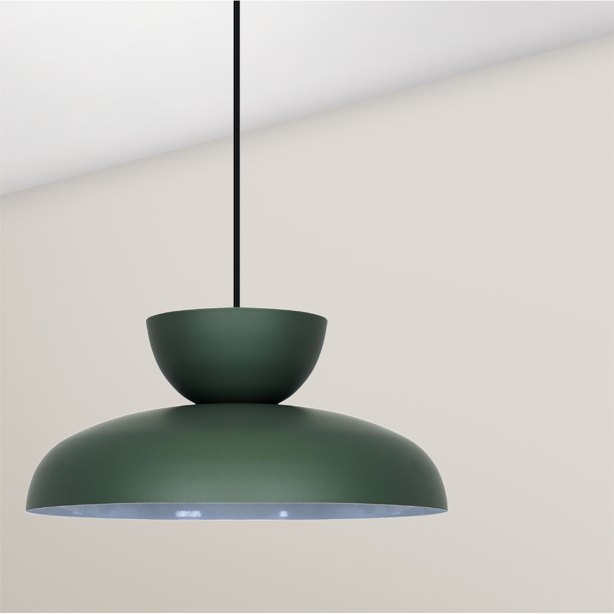 Pendelleuchte 'Pia' Metall grün Ø 36 cm