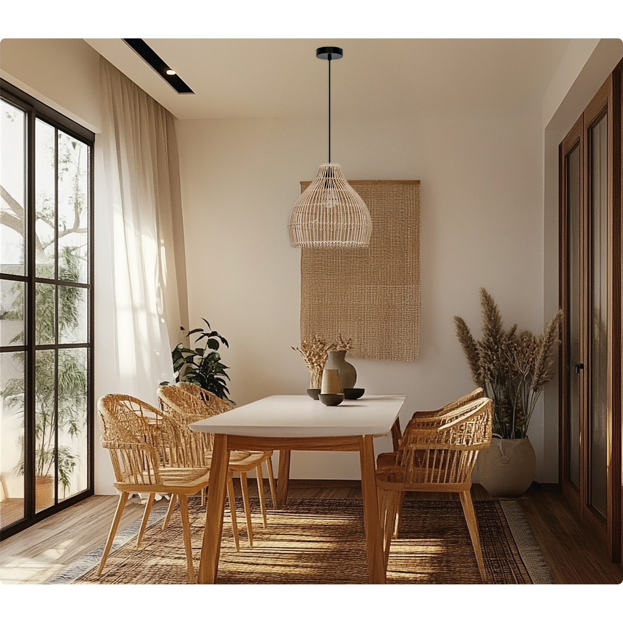 Pendelleuchte 'Lina' Rattan Ø 30 cm