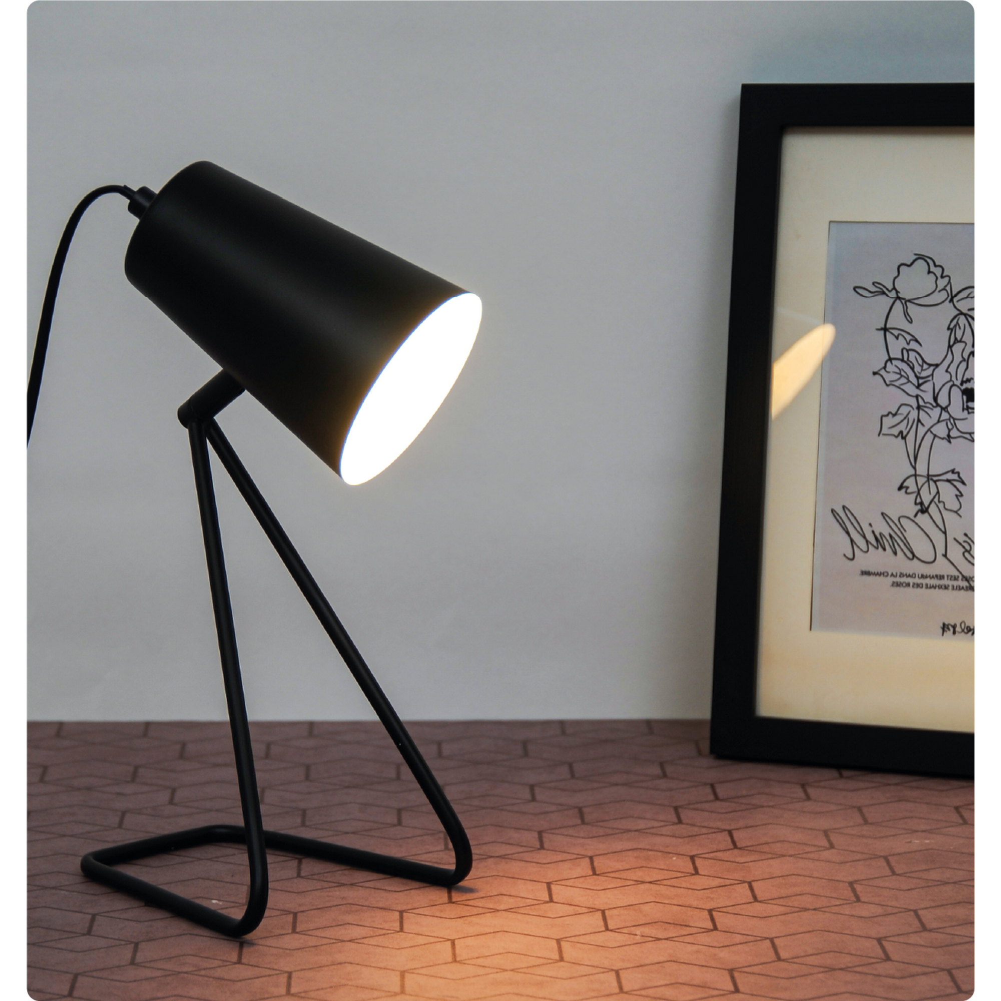 Tischleuchte 'Malte' schwarz E14, 31 cm