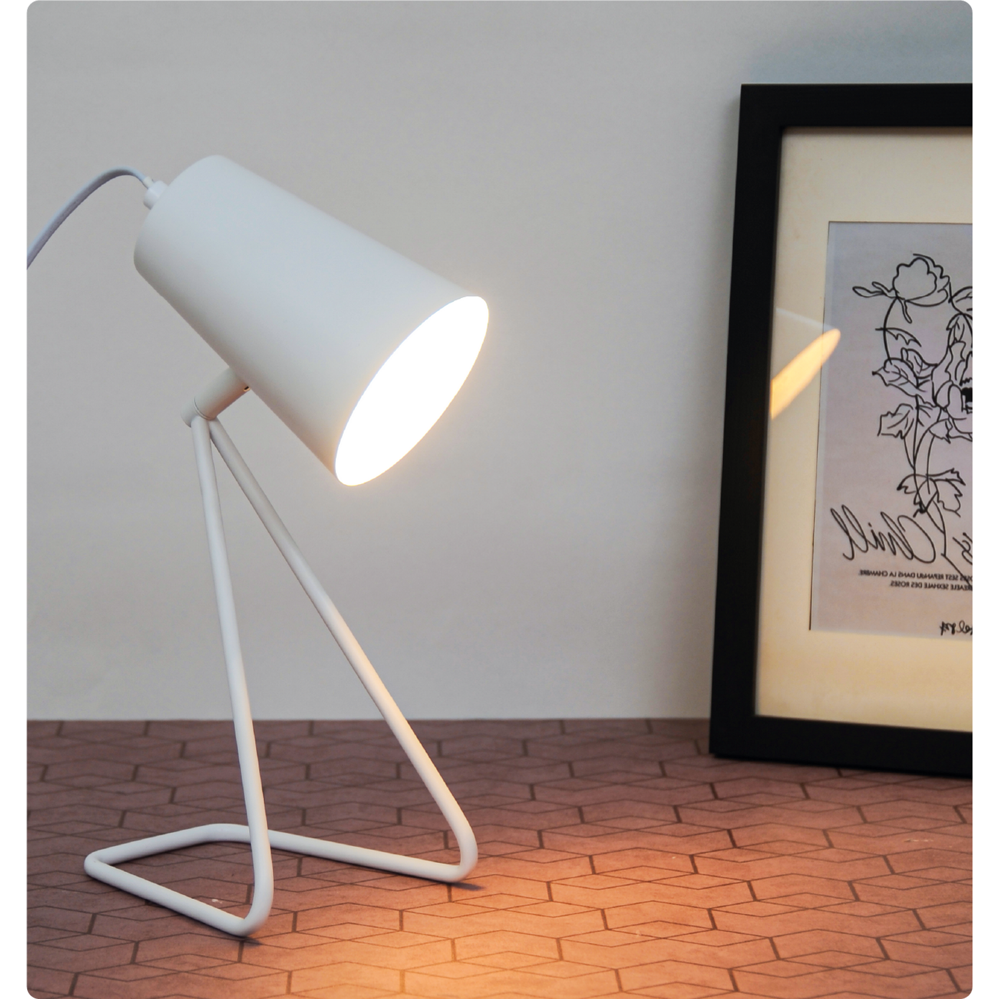 Tischleuchte 'Malte' weiß E14, 31 cm