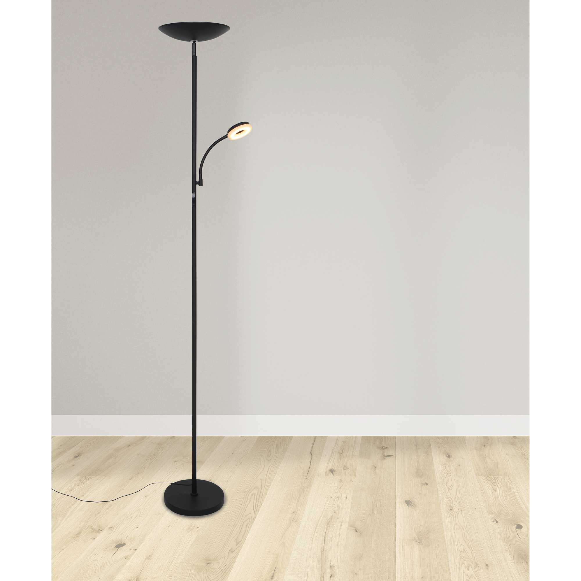 LED-Stehleuchte 'Erica' schwarz 2-flammig 178 cm
