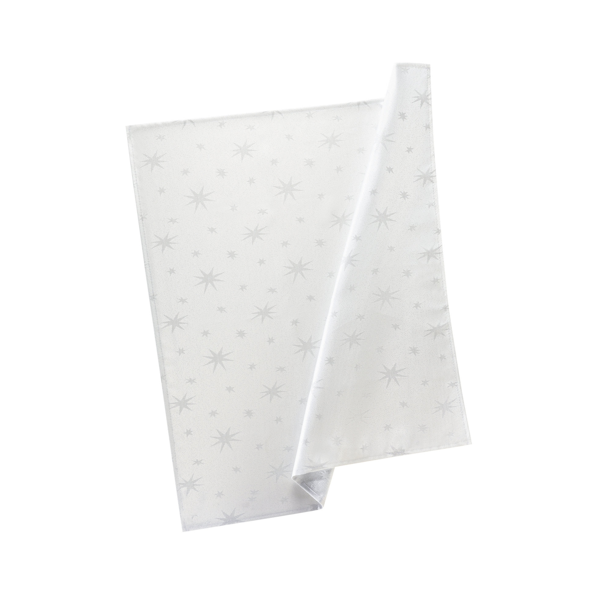 Tischläufer 'Stellato' weiß/silber 150 x 40 cm