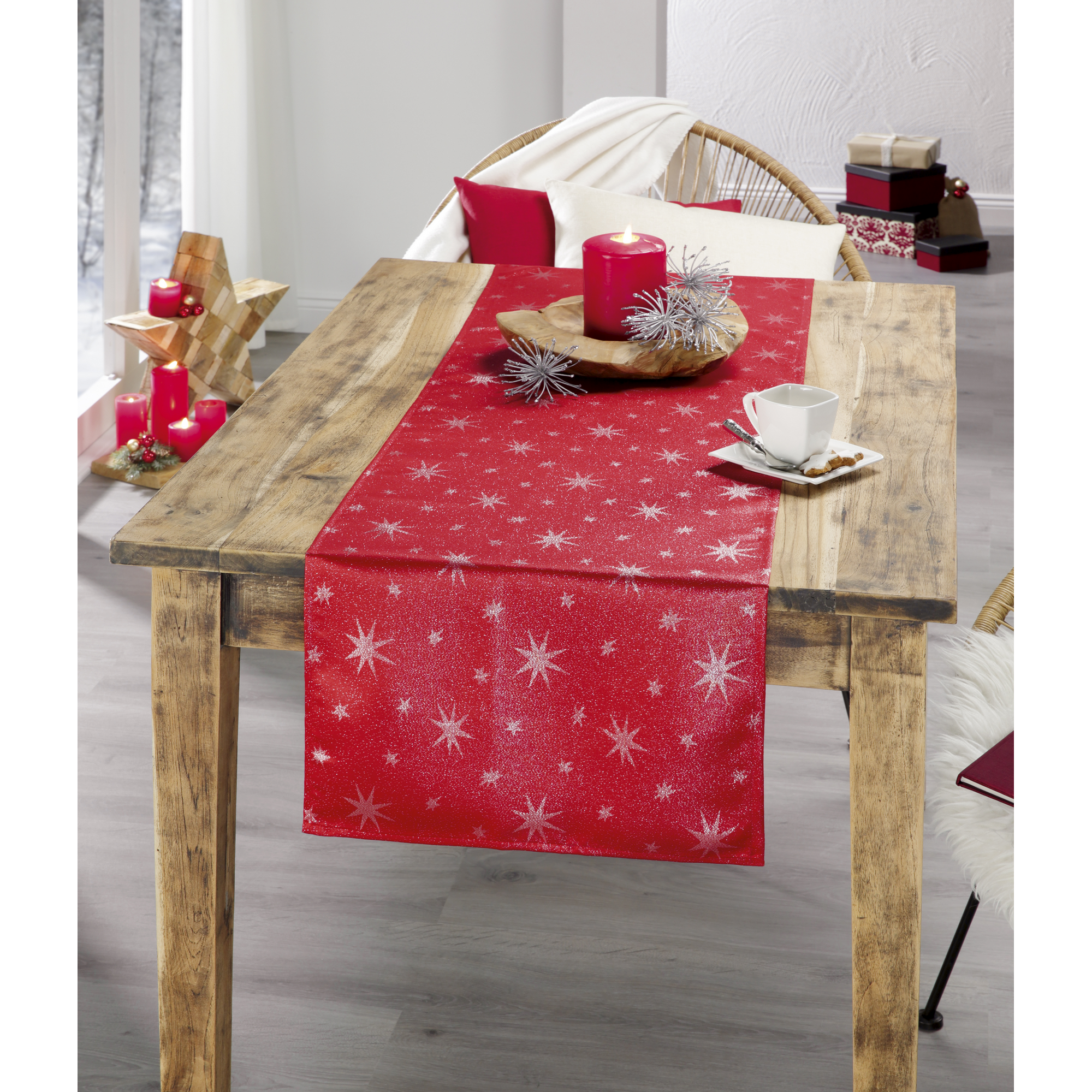 Tischläufer 'Stellato' rot 40 x 150 cm