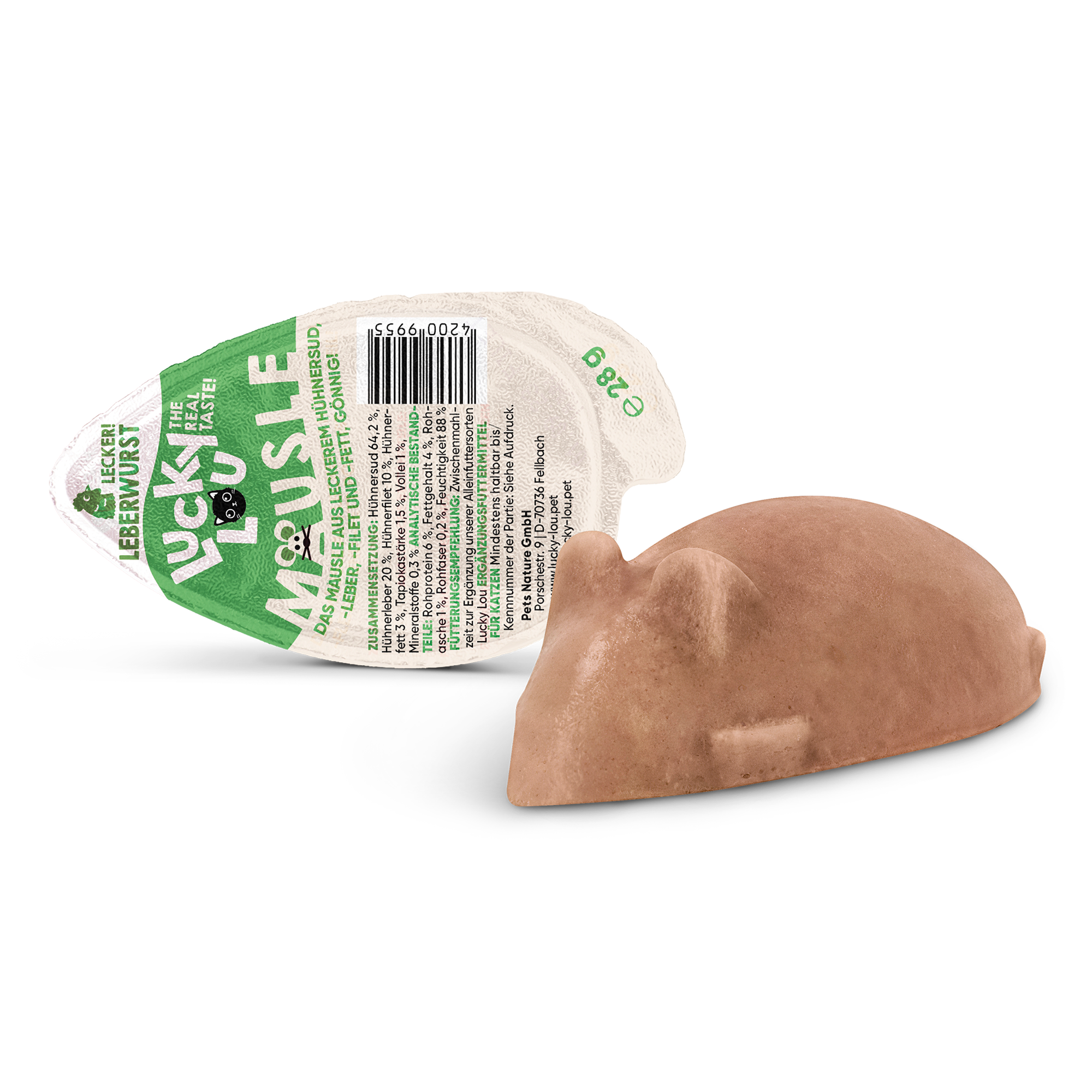 Katzenfutter Mäusle Leberwurst 28 g