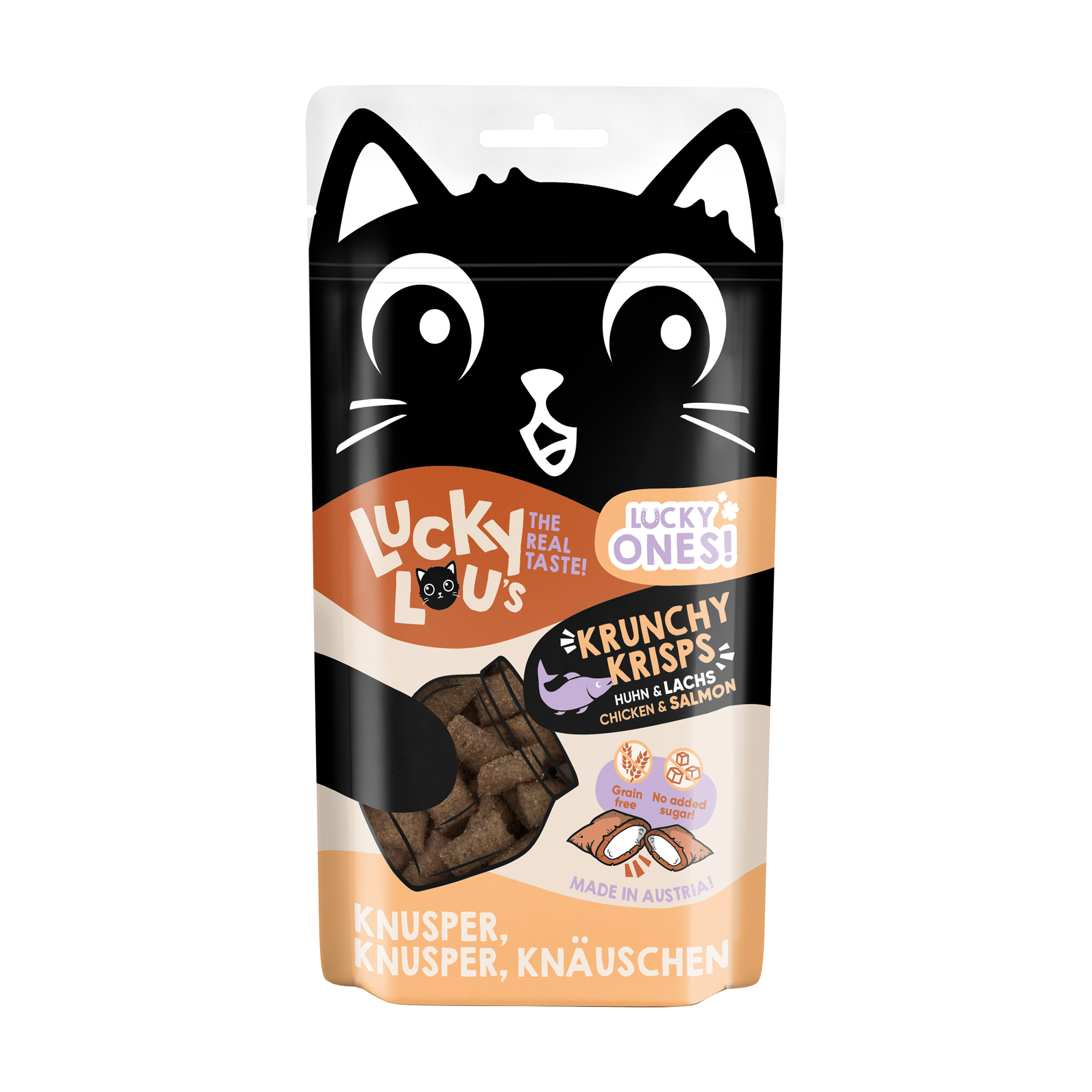 Katzenfutter Lucky Ones Krunchy Krisps Huhn, Lachs