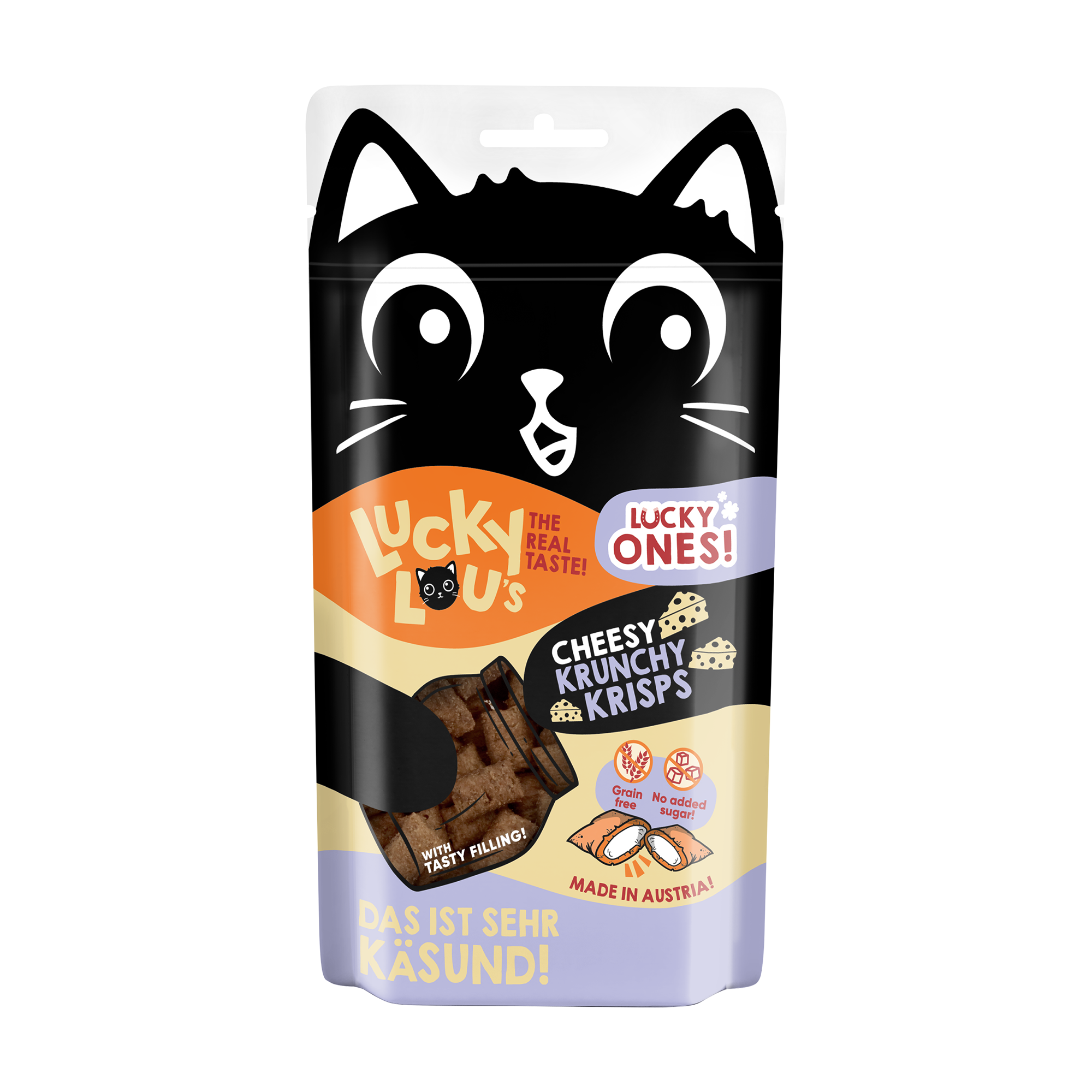 Katzenfutter Lucky Ones Krunchy Krisps Huhn, Käse