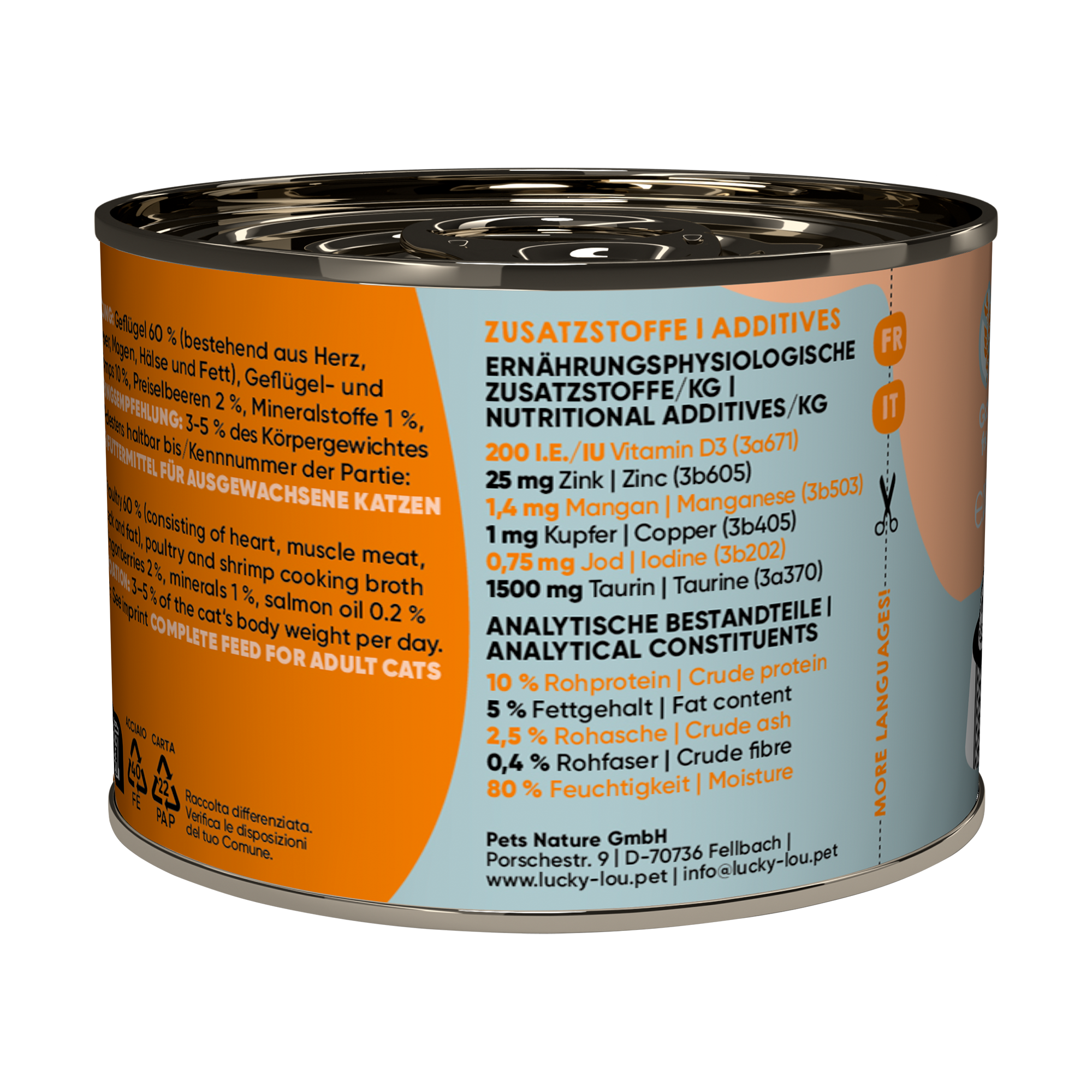 Katzenfutter Adult Geflügel, Shrimps 200 g