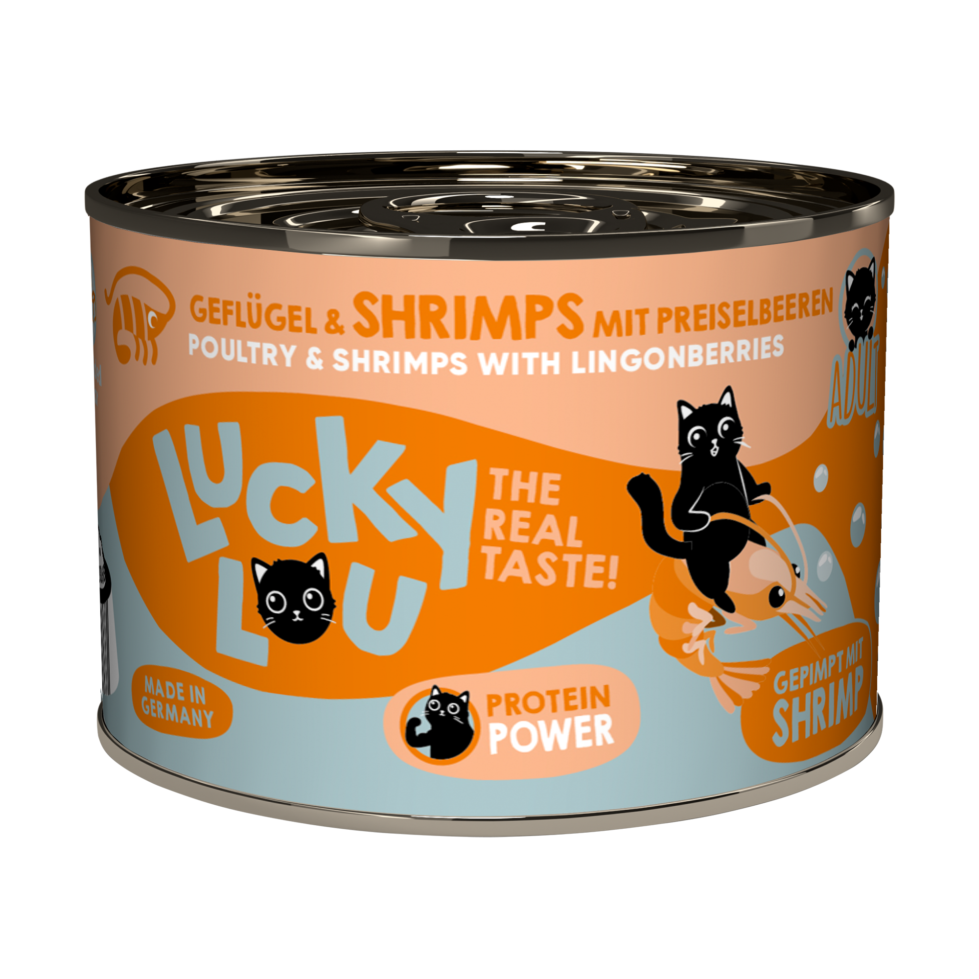 Katzenfutter Adult Geflügel, Shrimps 200 g