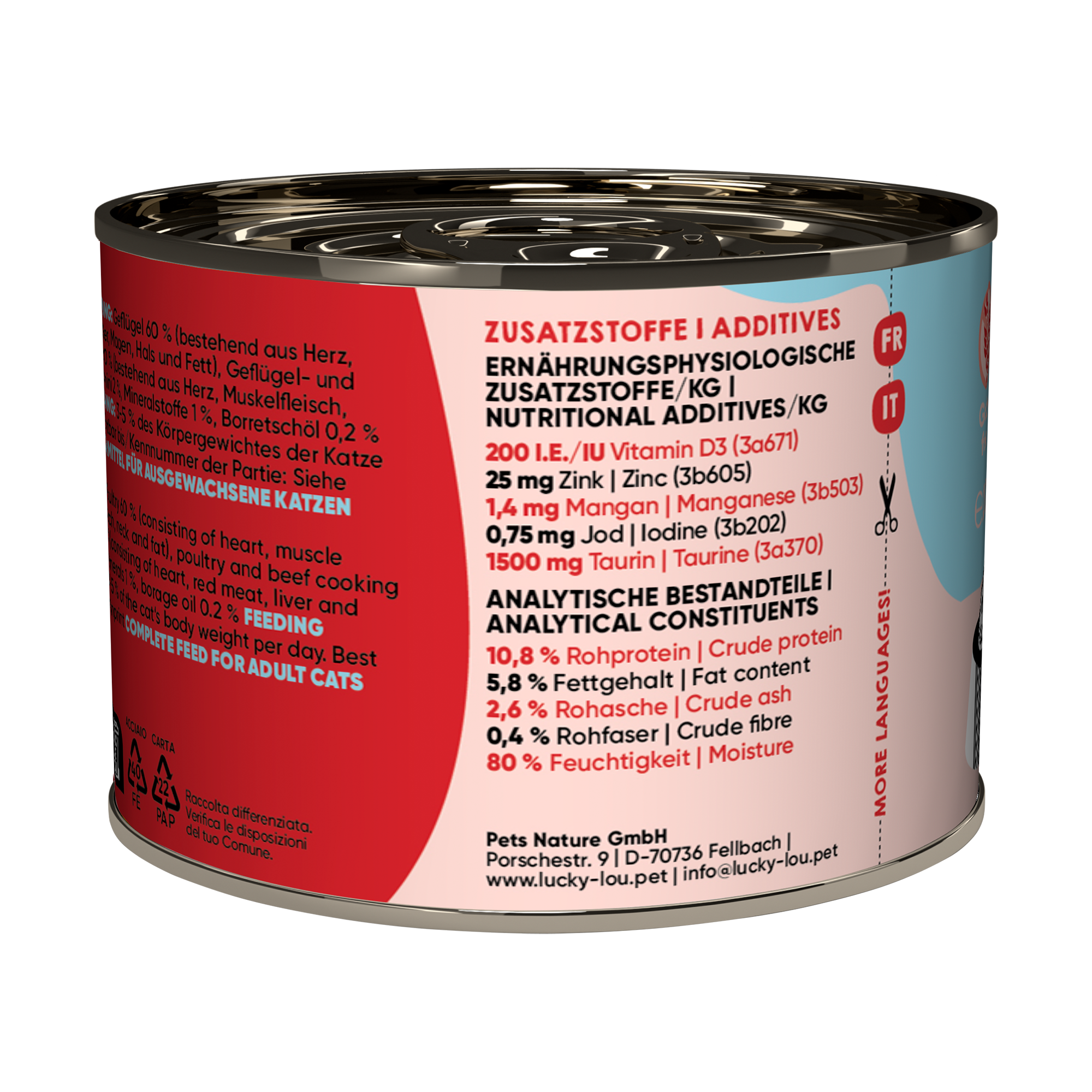 Katzenfutter Adult Geflügel, Rind 200 g