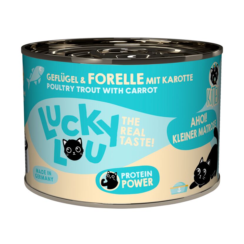 Katzenfutter Kitten Geflügel, Forelle 200 g